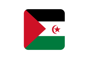 Western Sahara Flag Square Rounded Shape flag