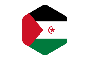 Western Sahara Flag Rounded Hexagon Shape flag