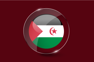 Western Sahara Glossy Round Button flag
