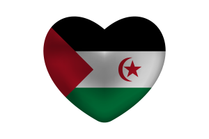 Love of Western Sahara Heart Shape flag