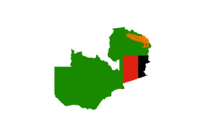 Zambia Map with Flag flag