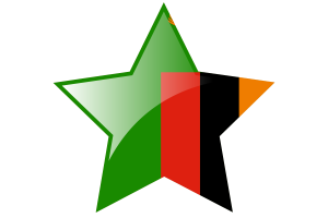 Zambia Flag Star Icon flag