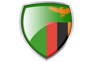Zambia Flag Couche Heraldic Shield flag