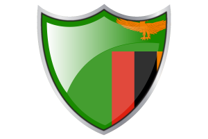 Shield with Flag of Zambia flag