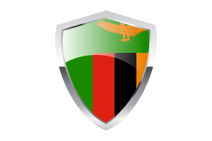 Zambia Flag with Pointed Triangular Shield flag