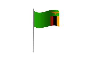 Waving Flag of Zambia flag