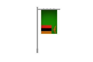 3d Zambia Standing Flag flag