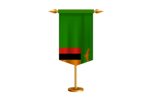 Zambia Flag Illustration with Stand flag