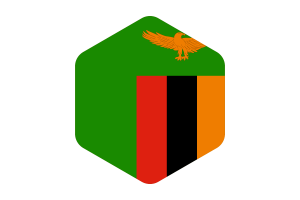 Zambia Flag Rounded Hexagon Shape flag