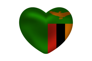 Love of Zambia Heart Shape flag