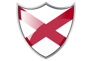 Shield with Flag of Alabama flag