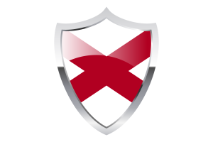 Alabama Flag with Medieval Heater Shield flag