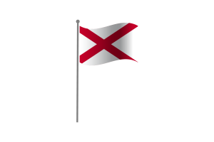 Waving Flag of Alabama flag