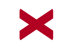 Alabama Flag Square Rounded Shape flag