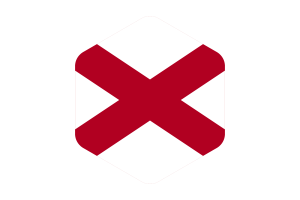 Alabama Flag Rounded Hexagon Shape flag