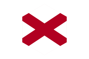 Alabama Flag Hexagon Shape flag