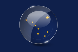 Alaska Flag Glossy Round Button flag