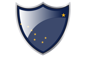 Shield with Flag of Alaska flag