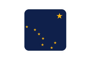 Alaska Flag Square Rounded Shape flag
