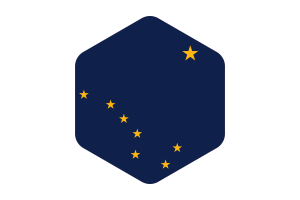 Alaska Flag Rounded Hexagon Shape flag