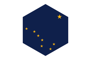 Alaska Flag Hexagon Shape flag