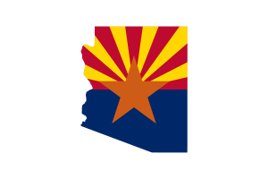 Arizona Map with Flag flag