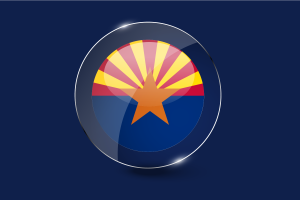 Arizona Flag Glossy Round Button flag