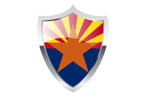 Arizona Flag with Medieval Heater Shield flag