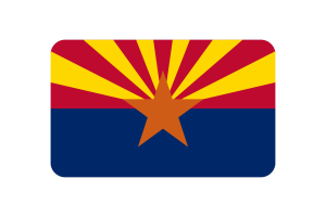 Arizona Flag Triangle Rounded Shape flag