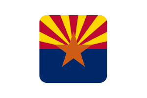 Arizona Flag Square Rounded Shape flag