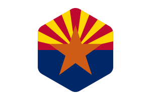 Arizona Flag Rounded Hexagon Shape flag