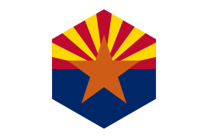 Arizona Flag Hexagon Shape flag