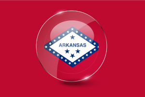 Arkansas Flag Glossy Round Button flag