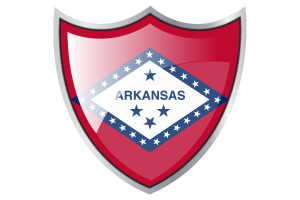 Shield with Flag of Arkansas flag