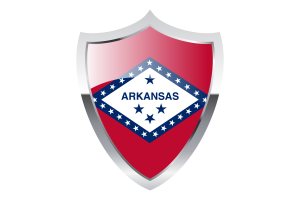 Arkansas Flag with Medieval Heater Shield flag