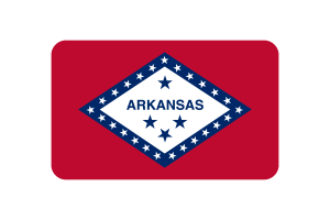 Arkansas Flag Triangle Rounded Shape flag