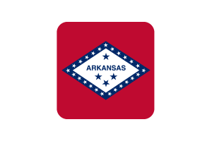 Arkansas Flag Square Rounded Shape flag