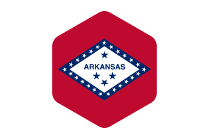 Arkansas Flag Rounded Hexagon Shape flag