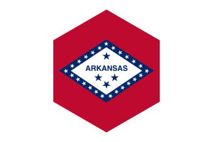 Arkansas Flag Hexagon Shape flag