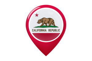 Ícone de Pin de Mapa da Bandeira da Califórnia flag