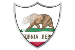 Escudo com a Bandeira da Califórnia flag