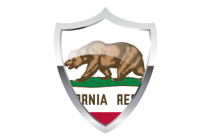 Bandeira da Califórnia com Escudo Medieval flag