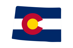Mapa do Colorado com Bandeira flag
