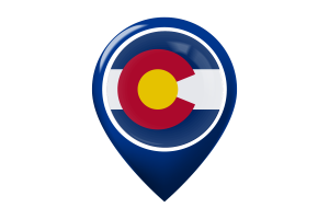 Ícone de Pin de Mapa da Bandeira do Colorado flag