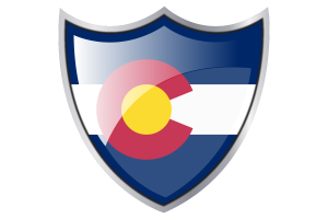 Escudo com a Bandeira do Colorado flag