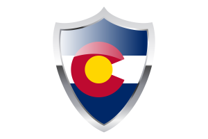 Bandeira do Colorado com Escudo Medieval flag