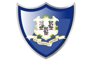 Shield with Flag of Connecticut flag