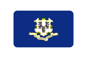 Connecticut Flag Triangle Rounded Shape flag