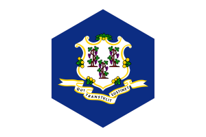 Connecticut Flag Hexagon Shape flag