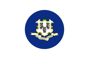 Connecticut Flag Circle Vector Free flag